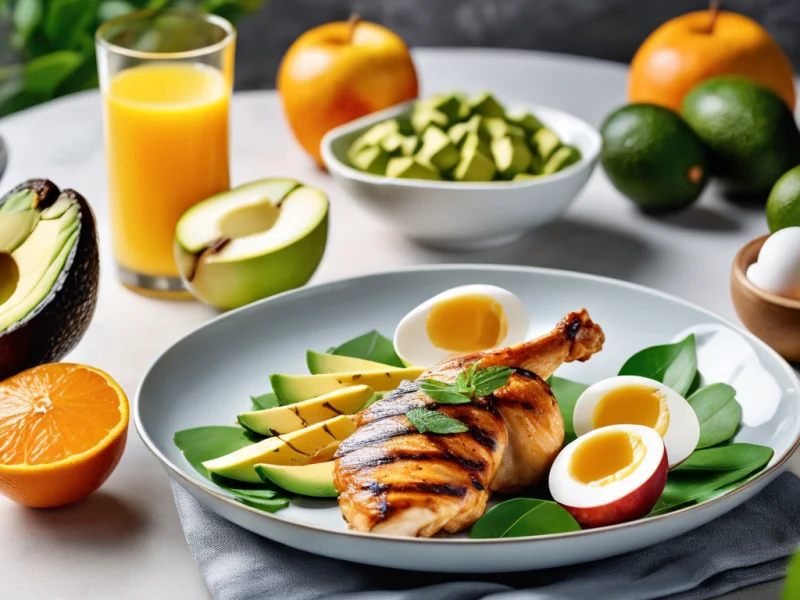 Dieta Low Carb Prato com alimentos permitidos